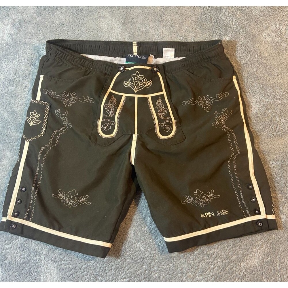 Alpine DeTuex Mens XL Shorts 100% Polyester Mesh Lining Swimwear Board Shorts